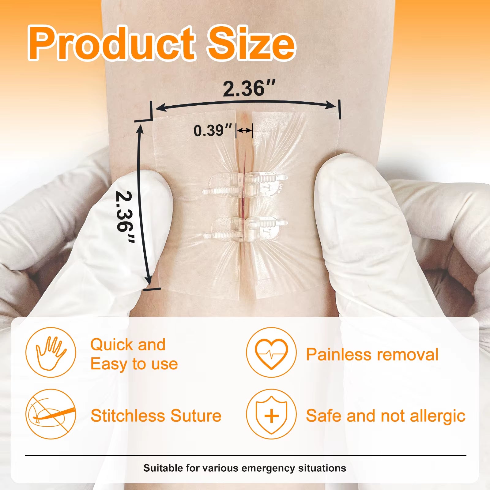 "CARBOU 2PCS Zipper Painless Wound Closure Device - Suture-Free Emergency Laceration Kit"