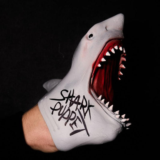 Limited Edition Shark Puppet, Autographed Collectible, Rare Shark Puppet, Signed Memorabilia, Exclusive Shark Toy, Collectible Puppet for Fans.