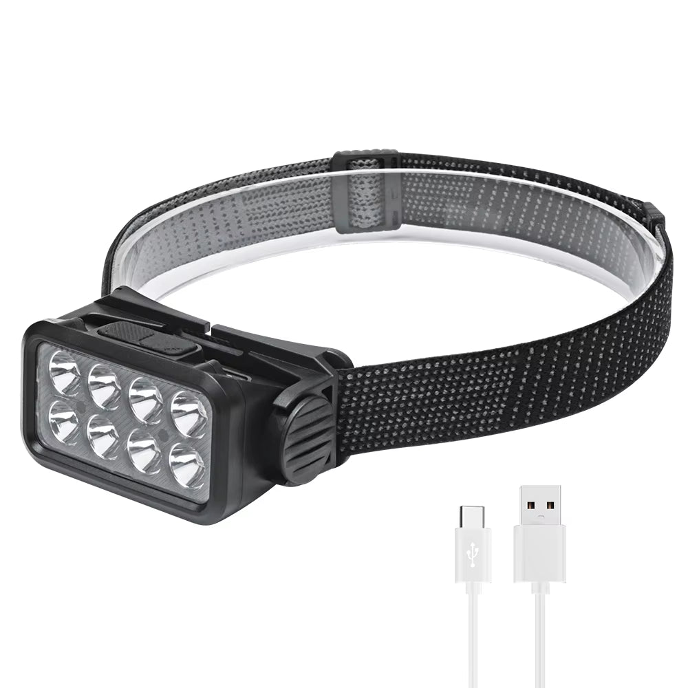 K354 LED Motion Sensor Headlamp - USB C Rechargeable, Waterproof, Built-In Battery - Camping and Outdoor Lantern