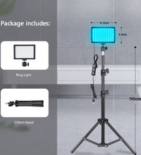 LED Photography Video Light Panel - Photo Studio Lamp Kit with Tripod Stand and RGB Filters for Shooting, Live Streaming, and YouTube