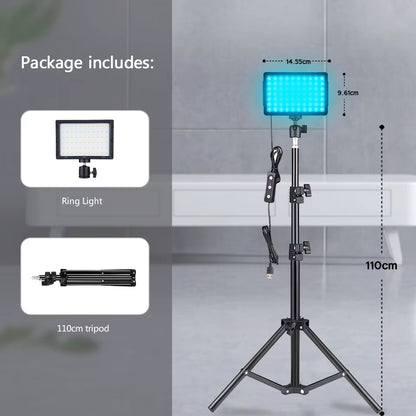 LED Photography Video Light Panel - Photo Studio Lamp Kit with Tripod Stand and RGB Filters for Shooting, Live Streaming, and YouTube