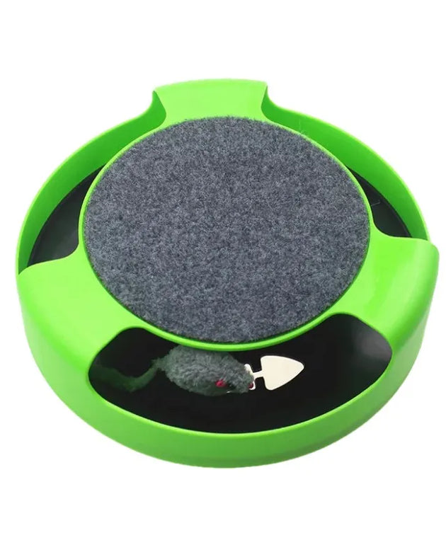 Interactive Pet Toy Turntable with Roller Mouse - Intelligence Training and Fun Scratch Pad