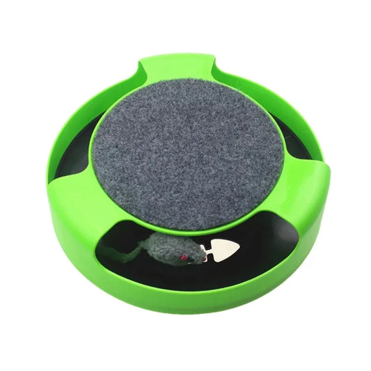 Interactive Pet Toy Turntable with Roller Mouse - Intelligence Training and Fun Scratch Pad