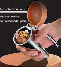 Zinc Alloy Walnut Nutcracker - Multifunctional Nut Shelling Tool with Clip and Funnel Design for Efficient Nut Shelling