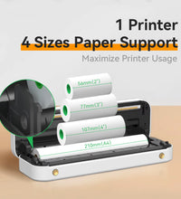 Peripage A4 Thermal Paper Printer - Wireless Mobile Photo Printer with USB and Bluetooth Connection, Supports 2''/3''/4'' Paper Width