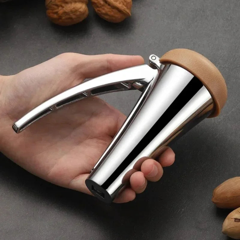 Zinc Alloy Walnut Nutcracker - Multifunctional Nut Shelling Tool with Clip and Funnel Design for Efficient Nut Shelling
