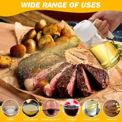2-In-1 Oil Bottle, 16 Oz Glass Spray Bottle, Air Fryer Oil Dispenser, Salad Dressing Spray, Grill and Baking Tools, Multicolor Kitchen Utensils, Spray Nozzle Pump.