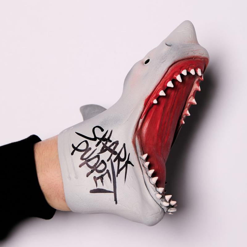 Limited Edition Shark Puppet, Autographed Collectible, Rare Shark Puppet, Signed Memorabilia, Exclusive Shark Toy, Collectible Puppet for Fans.