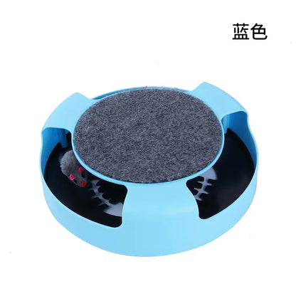 Interactive Pet Toy Turntable with Roller Mouse - Intelligence Training and Fun Scratch Pad