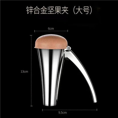 Zinc Alloy Walnut Nutcracker - Multifunctional Nut Shelling Tool with Clip and Funnel Design for Efficient Nut Shelling