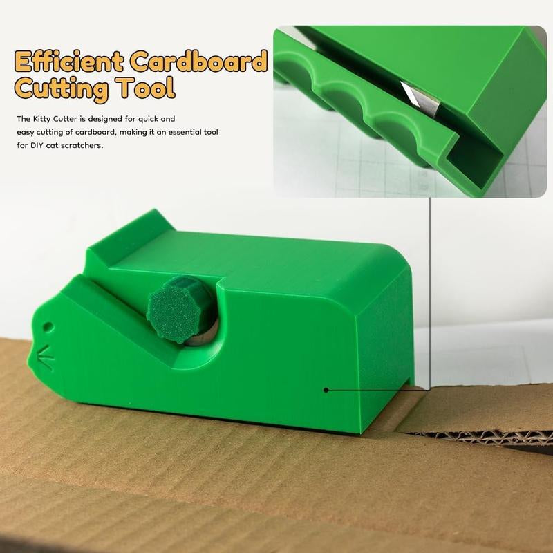 Cardboard Cutter, 3D Printed Handheld Tool, DIY Cat Design, Cardboard Recycling Tool, Holiday Cardboard Cutting Machine, Compact and Efficient Cutter.