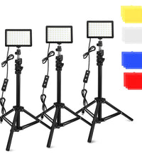 LED Photography Video Light Panel - Photo Studio Lamp Kit with Tripod Stand and RGB Filters for Shooting, Live Streaming, and YouTube