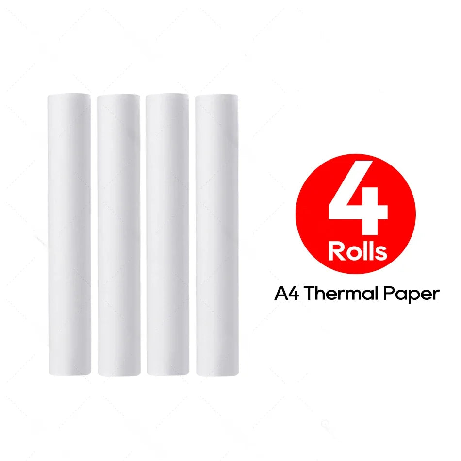 A4 Thermal Printer Paper Roll A4 Width Paper BPA Free 2 4 6 10 Rolls for HPRT MT810 Thermal A4 Portable Machine Maker Official