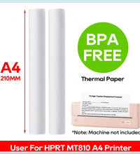 A4 Thermal Printer Paper Roll A4 Width Paper BPA Free 2 4 6 10 Rolls for HPRT MT810 Thermal A4 Portable Machine Maker Official