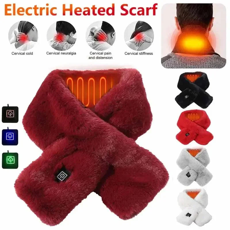 Winter Motorcycle Heating Scarf - 3-Temperature Adjustable USB Rechargeable Electric Neck Warmer