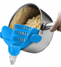 1Pc Adjustable Silicone Clip-On Strainer for Pots, Pans, and Bowls - Handheld Drainer for Noodles, Pasta