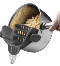 1Pc Adjustable Silicone Clip-On Strainer for Pots, Pans, and Bowls - Handheld Drainer for Noodles, Pasta