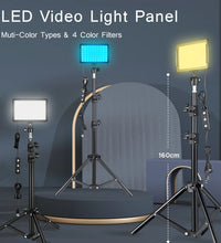 LED Photography Video Light Panel - Photo Studio Lamp Kit with Tripod Stand and RGB Filters for Shooting, Live Streaming, and YouTube