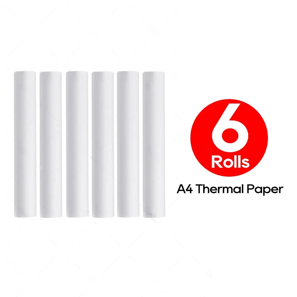 A4 Thermal Printer Paper Roll A4 Width Paper BPA Free 2 4 6 10 Rolls for HPRT MT810 Thermal A4 Portable Machine Maker Official