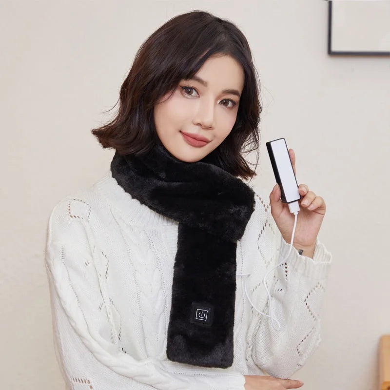 Winter Motorcycle Heating Scarf - 3-Temperature Adjustable USB Rechargeable Electric Neck Warmer