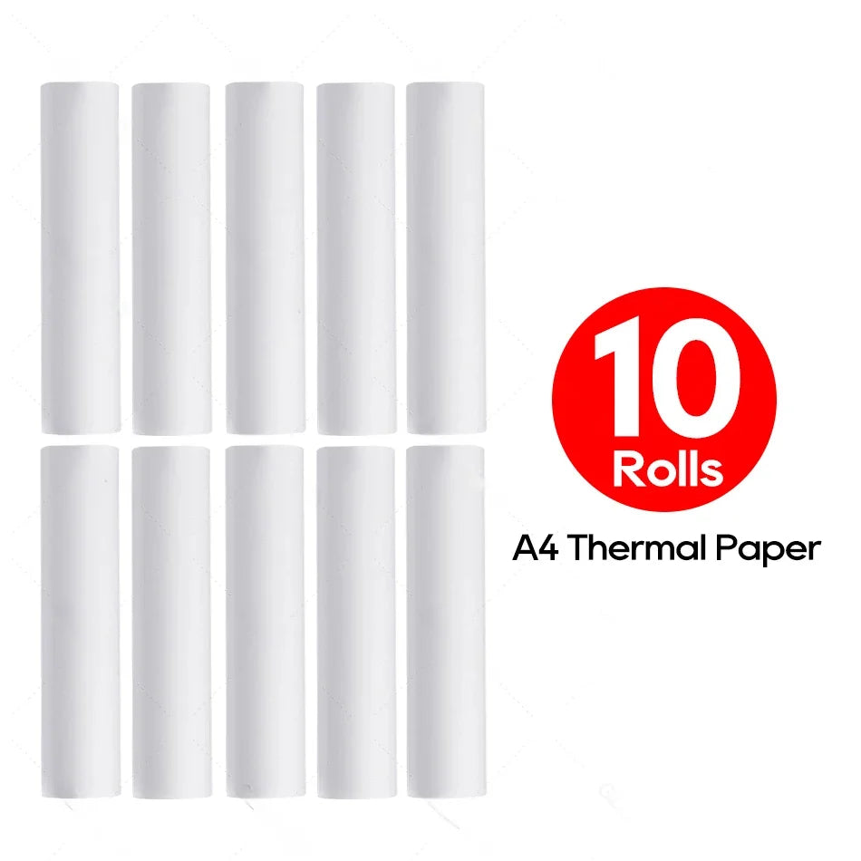 A4 Thermal Printer Paper Roll A4 Width Paper BPA Free 2 4 6 10 Rolls for HPRT MT810 Thermal A4 Portable Machine Maker Official