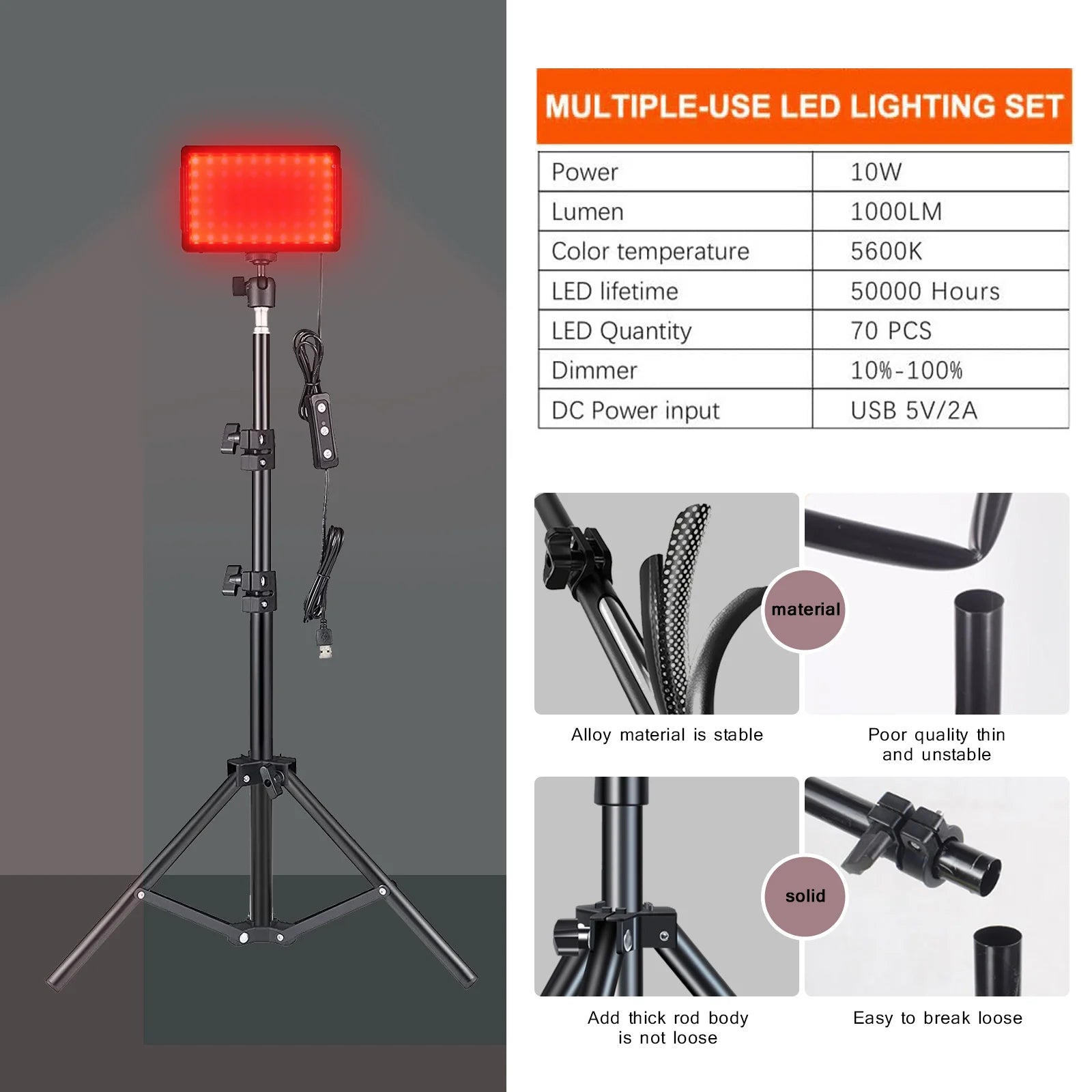 LED Photography Video Light Panel - Photo Studio Lamp Kit with Tripod Stand and RGB Filters for Shooting, Live Streaming, and YouTube