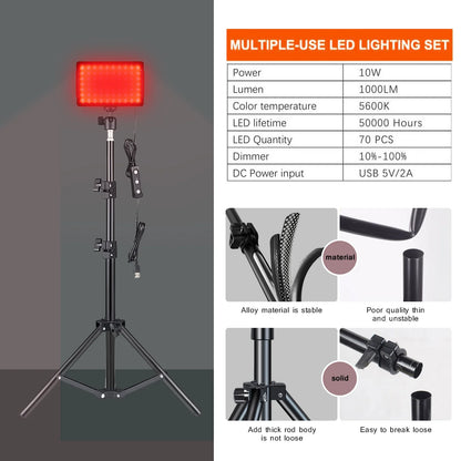 LED Photography Video Light Panel - Photo Studio Lamp Kit with Tripod Stand and RGB Filters for Shooting, Live Streaming, and YouTube