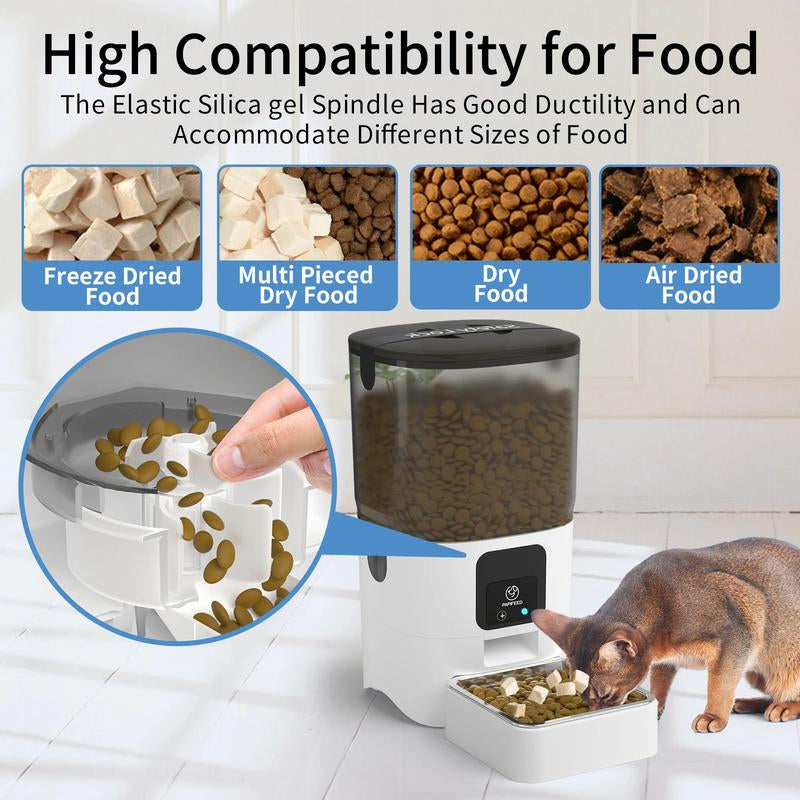 Smart Automatic Cat Feeder, WiFi Pet Feeder, APP-Controlled Remote Feeding, Detachable for Easy Cleaning, Automatic Cat Food Dispenser, Dog Food Feeder, Convenient Pet Care Device.