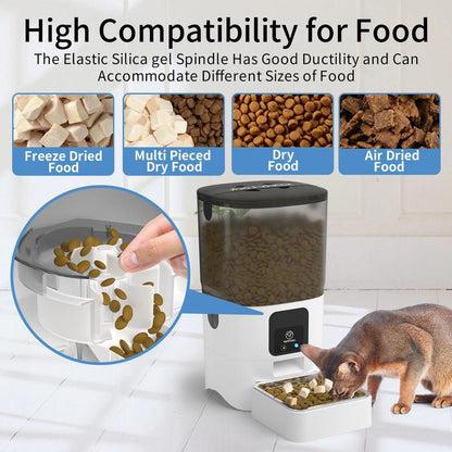 Smart Automatic Cat Feeder, WiFi Pet Feeder, APP-Controlled Remote Feeding, Detachable for Easy Cleaning, Automatic Cat Food Dispenser, Dog Food Feeder, Convenient Pet Care Device.