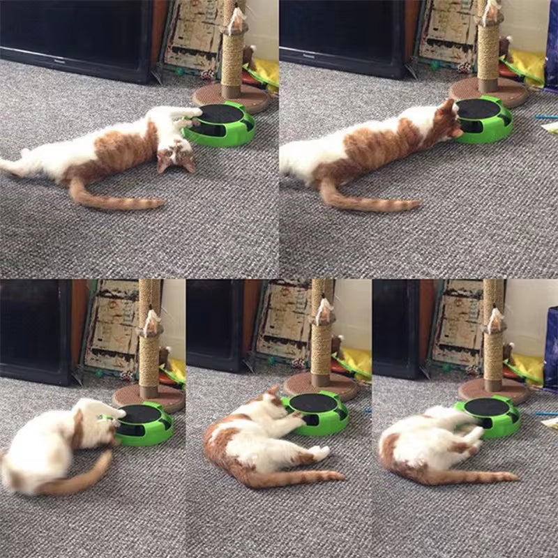 Interactive Pet Toy Turntable with Roller Mouse - Intelligence Training and Fun Scratch Pad