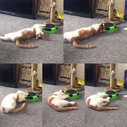 Interactive Pet Toy Turntable with Roller Mouse - Intelligence Training and Fun Scratch Pad