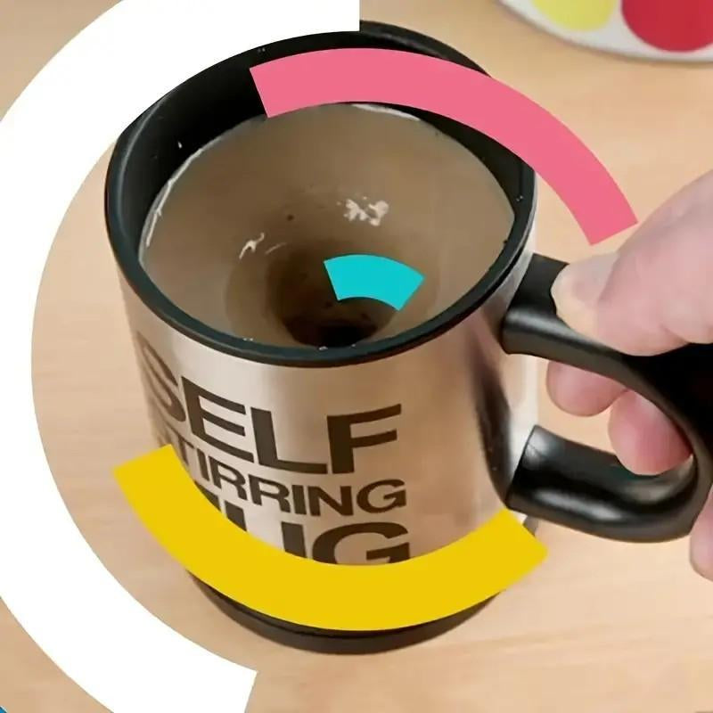 Lazy Coffee Mixing Cup, Automatic Stirring Cup, Magnetic Rotation Milk Frother, Electric Mug, 304 Stainless Steel Cup, Convenient Coffee Mixer.