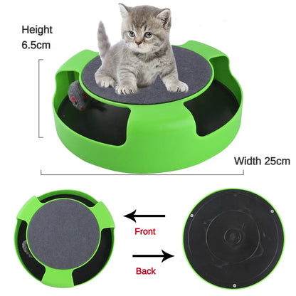 Interactive Pet Toy Turntable with Roller Mouse - Intelligence Training and Fun Scratch Pad