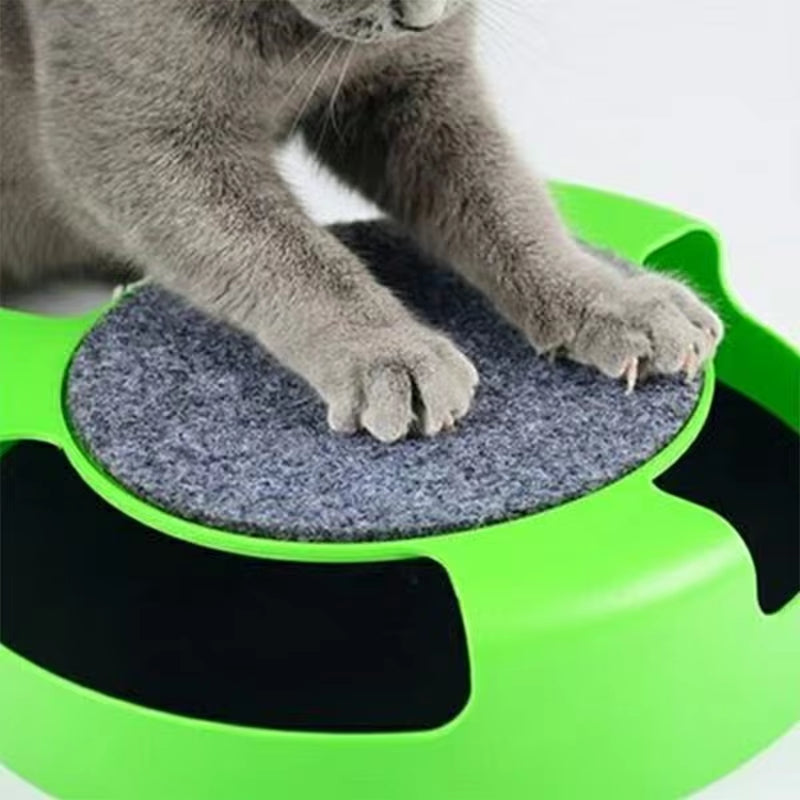 Interactive Pet Toy Turntable with Roller Mouse - Intelligence Training and Fun Scratch Pad