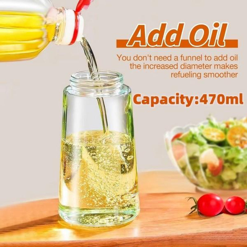 2-In-1 Oil Bottle, 16 Oz Glass Spray Bottle, Air Fryer Oil Dispenser, Salad Dressing Spray, Grill and Baking Tools, Multicolor Kitchen Utensils, Spray Nozzle Pump.