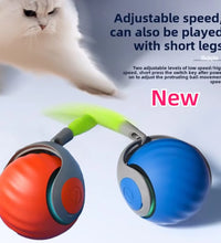 Smart Cats Toy Ball Electric Ball for Cats with Feather Teaser Intelligent Automatic Movement Active Scrolling Pet Toys Supplies