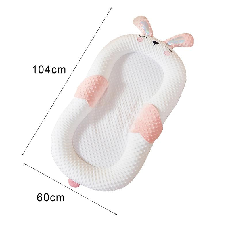 Baby Lounger Pillow, Cartoon Design, Infant Sleeping Bed, Breathable Baby Nest, Newborn Nest, Cozy Baby Bed.