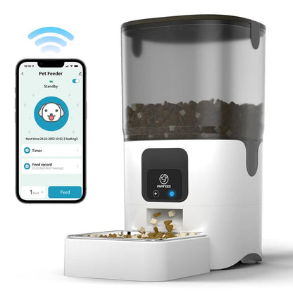 Smart Automatic Cat Feeder, WiFi Pet Feeder, APP-Controlled Remote Feeding, Detachable for Easy Cleaning, Automatic Cat Food Dispenser, Dog Food Feeder, Convenient Pet Care Device.