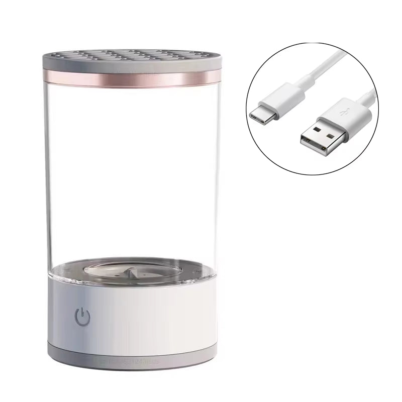 Automatic makeup brush cleaner, electric washer, portable cosmetic brush, rotary cleaning feature