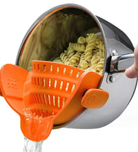 1Pc Adjustable Silicone Clip-On Strainer for Pots, Pans, and Bowls - Handheld Drainer for Noodles, Pasta