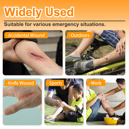 "CARBOU 2PCS Zipper Painless Wound Closure Device - Suture-Free Emergency Laceration Kit"