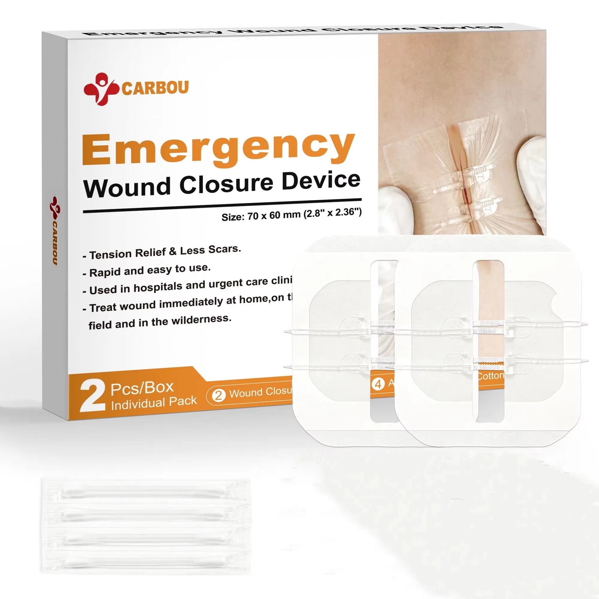 "CARBOU 2PCS Zipper Painless Wound Closure Device - Suture-Free Emergency Laceration Kit"